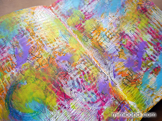 Studio Time 10 - free mixed media art journal tutorial with Mimi Bondi
