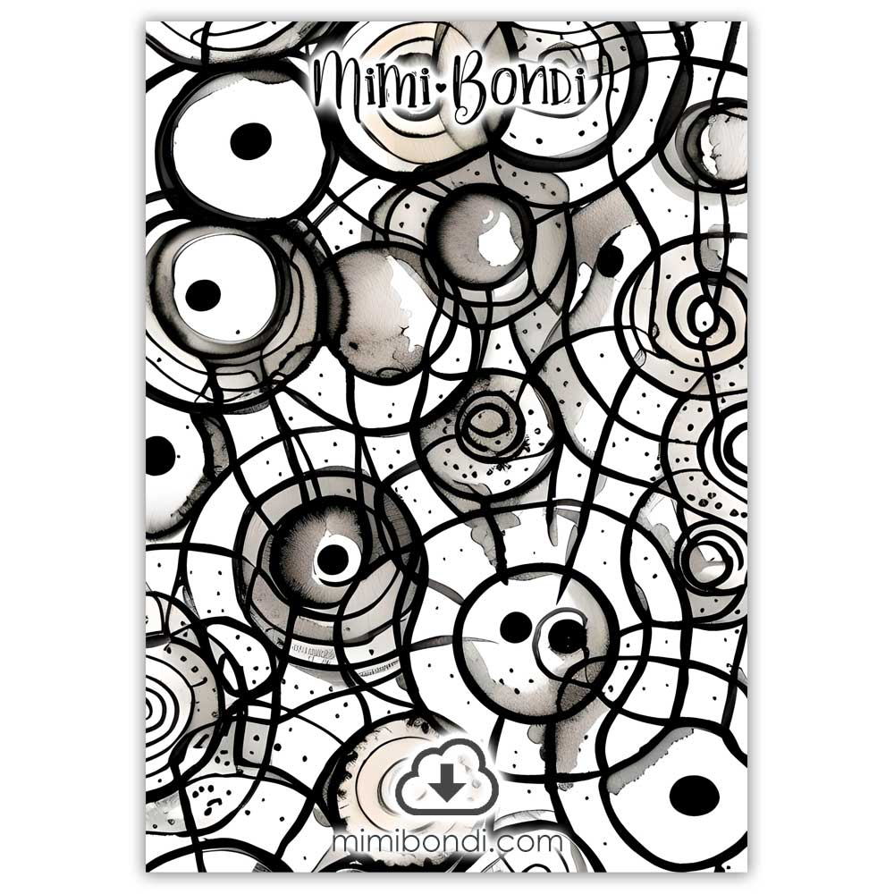 Gothic Circles Mixed Media Background Collage