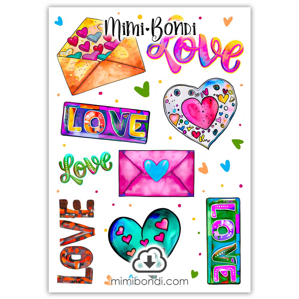 Love Letters Mixed Media Die Cuts (download)