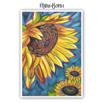 Together, a colourful sunflower painting that evokes the warmth of family love by MIMI BONDI
