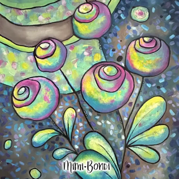 Celestial Blossoms, a Bold floral painting by MIMI BONDI