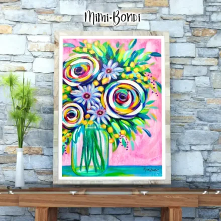 Radiant Blooms 1, a Bold floral painting full of energy! MIMI BONDI