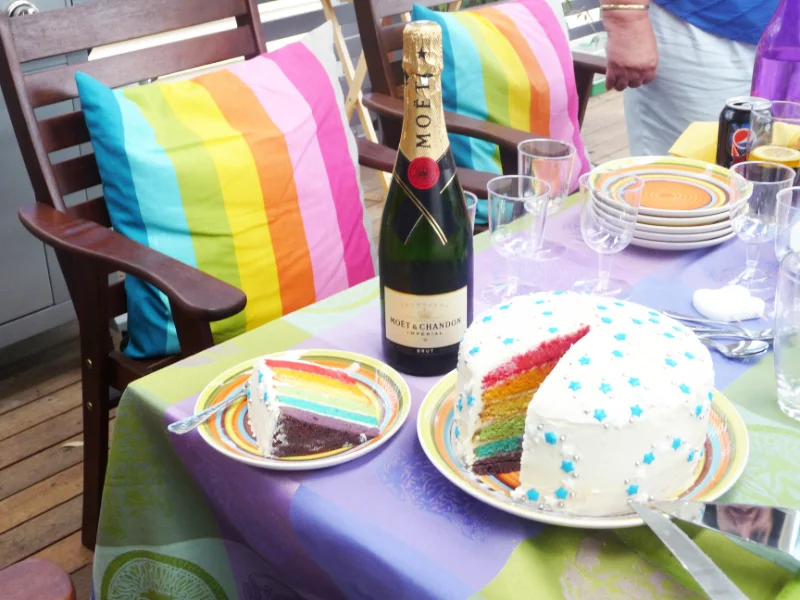 Rainbow cake and rainbow cushions MIMI BONDI