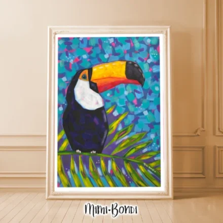 Rainforest Jewel - Colourful toucan painting MIMI BONDI