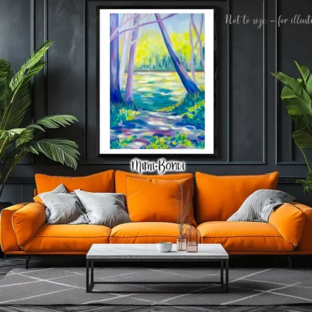 A Quiet Afternoon (styled scene), serene and luminous landscape river painting - MIMI BONDI (hero)