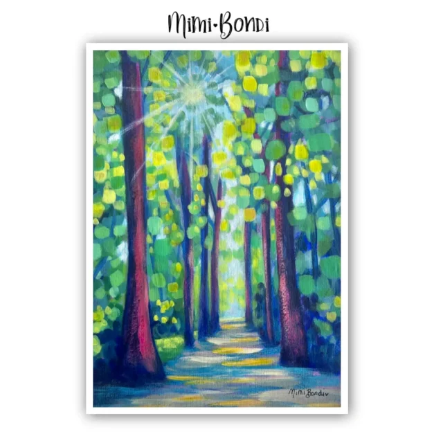 Magical Forest - a vibrant painting inviting you to wander, and wonder - MIMI BONDI