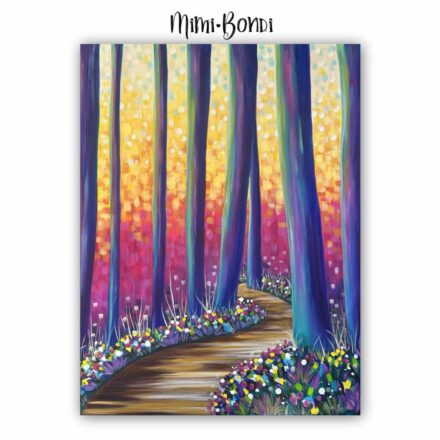 Whispering Woods (featured), a serene, positive and hopeful painting by MIMI BONDI